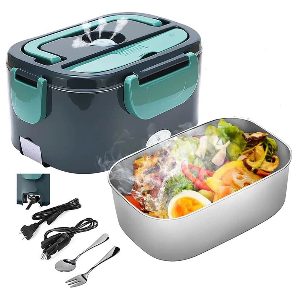 Transform Your Meals with the 12V/24V/110V Stainless Steel Electric Heating Lunch Box - Perfect for Home, Car, Office, and School!