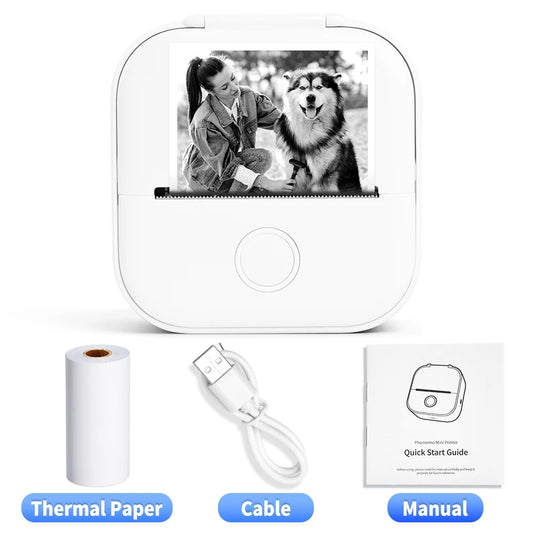 Compact and Versatile T02 Mini Thermal Printer - Your Ultimate DIY Self-Adhesive Sticker Label Machine!