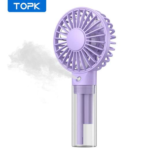 Portable Rechargeable Handheld Misting Fan - Compact Mini Spray Water Mist Fan with 2000mAh Battery